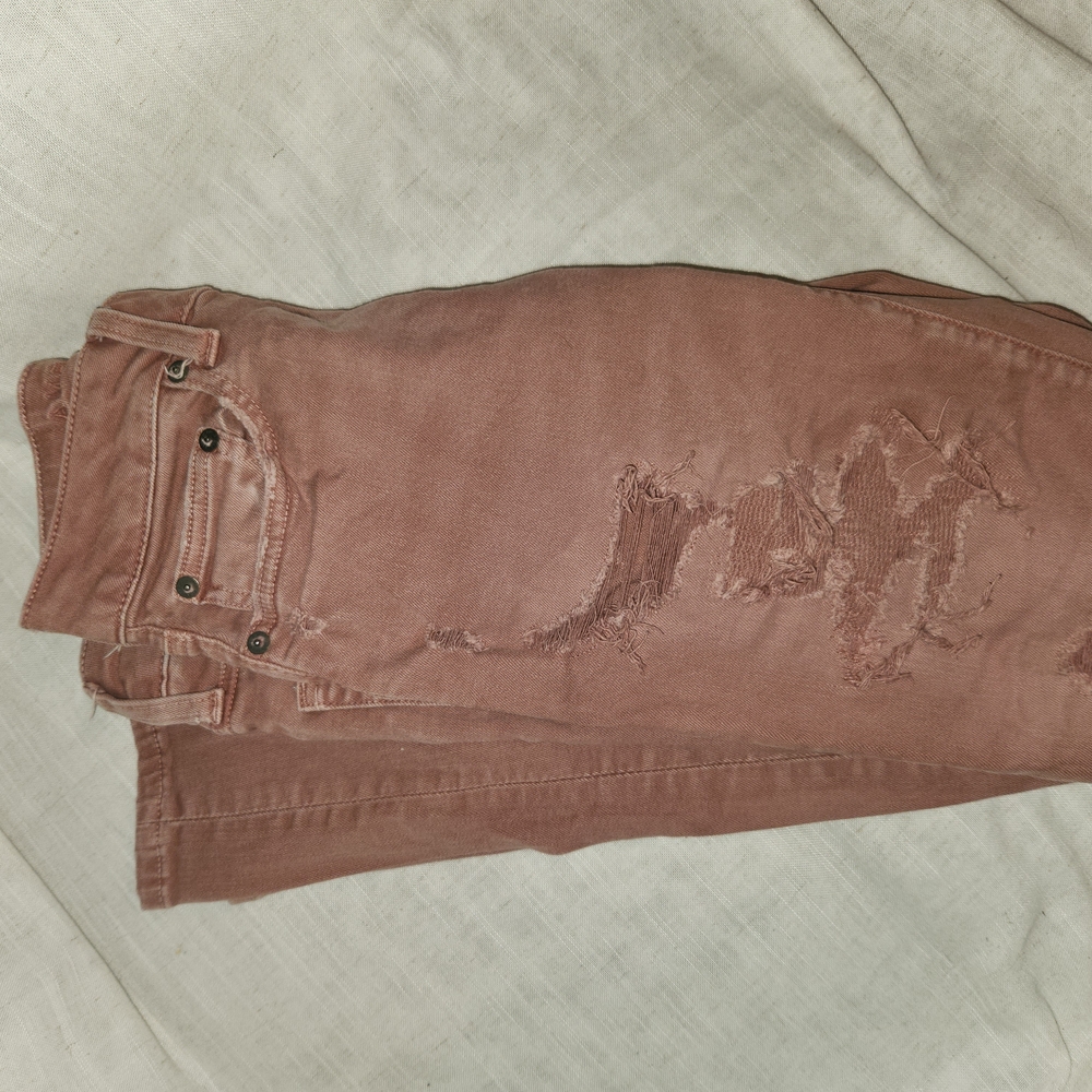 American Eagle Distressed Pink Jeans Size 26 x 28